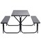 Gardenised Outdoor Woodgrain Picnic Table Set with Metal Frame, Gray QI003911GY - alternate 4